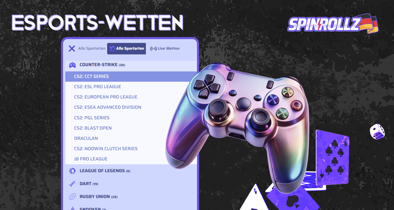 Bei Spinrollz Deutschland können Sie eine Nicht-ESports-Wette platzieren