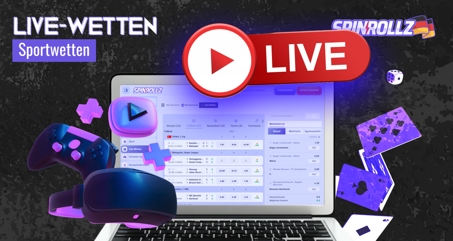 Spinrollz bietet Live-Wetten in Deutschland an