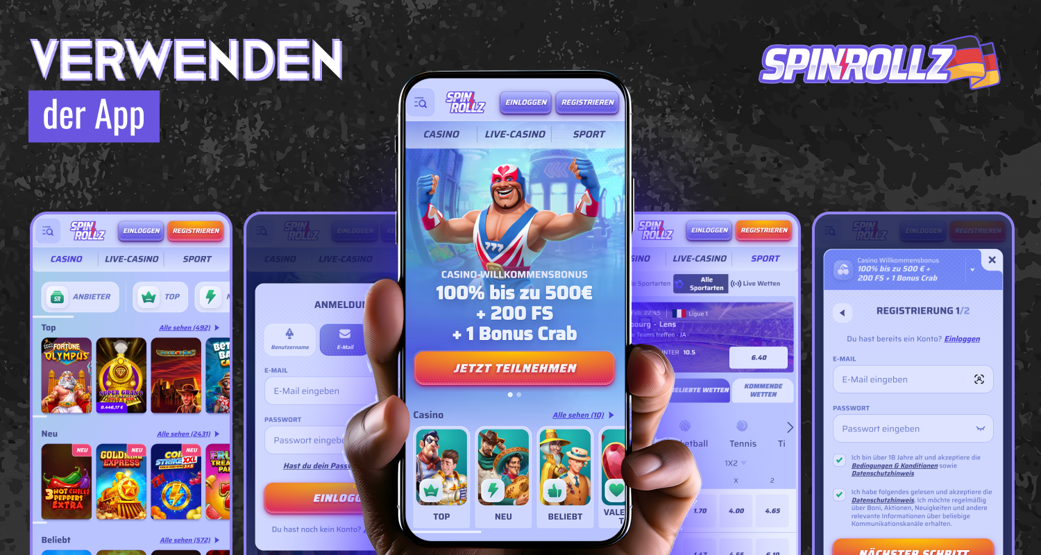 Spinrollz bietet eine benutzerfreundliche mobile App für deutsche Spieler