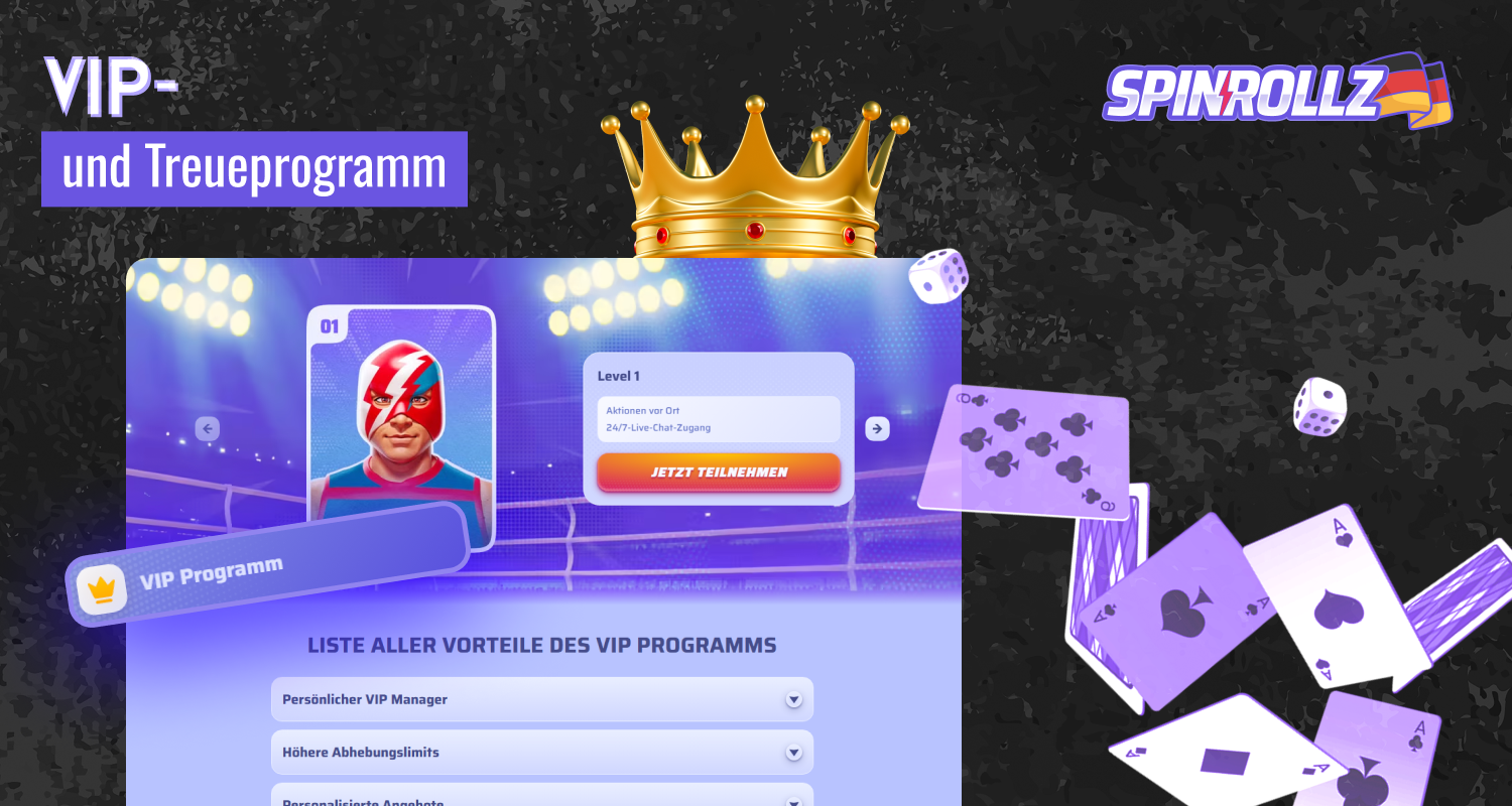 Spinrollz in Deutschland bietet auch VIP-Boni an