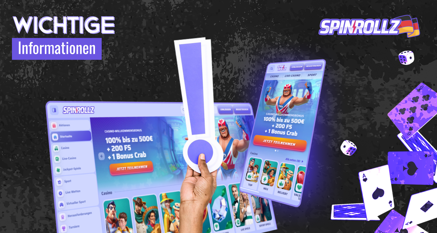 Informationen über das Spinrollz Online-Casino in Deutschland